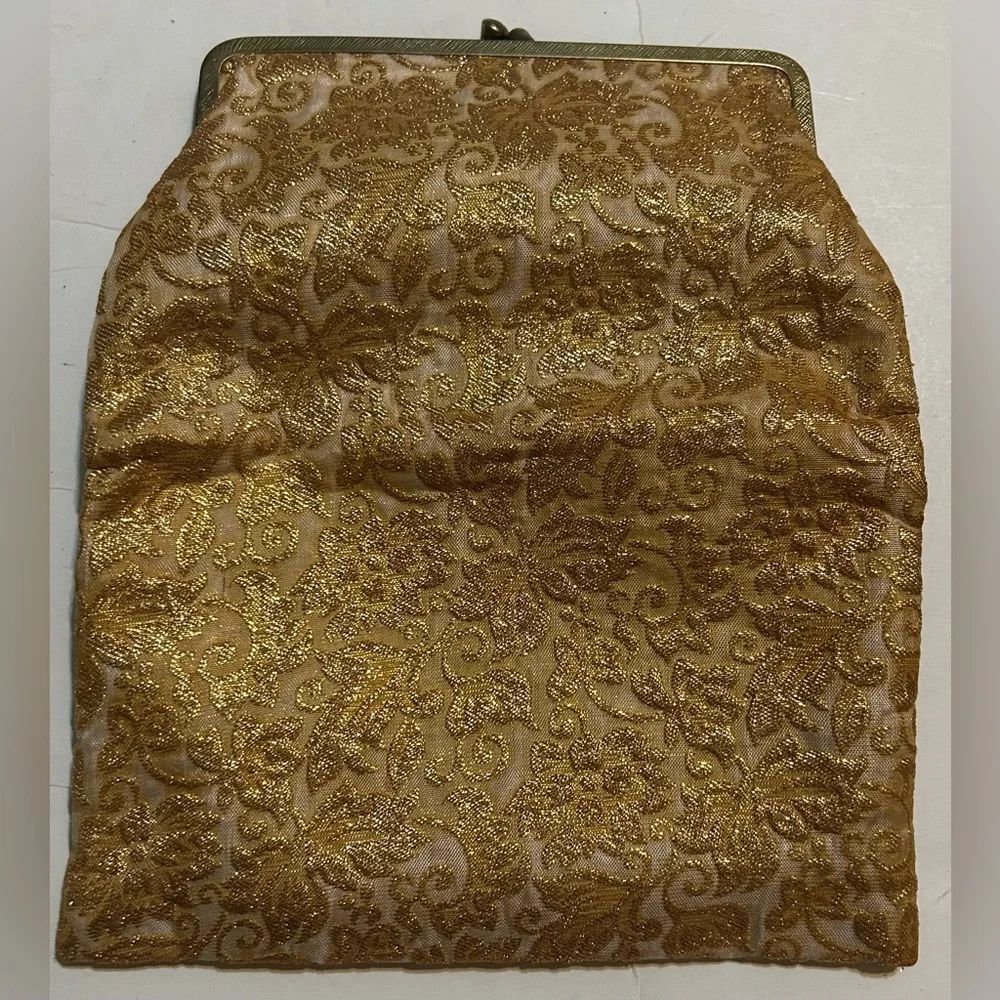 Elegant vintage Gold Brocade Clutch